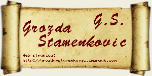 Grozda Stamenković vizit kartica